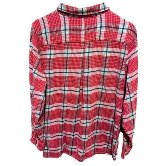 Woolrich Women's Red Casual Plaid Button-Up Long Sleeve Shirt 100% Cotton XXL - Picture 2 of 10